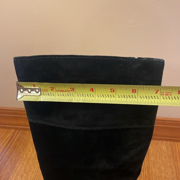 Wedge Black Suede Tall Boots - Picture 9 of 10